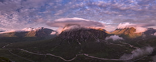 top view photography of mountains during day time