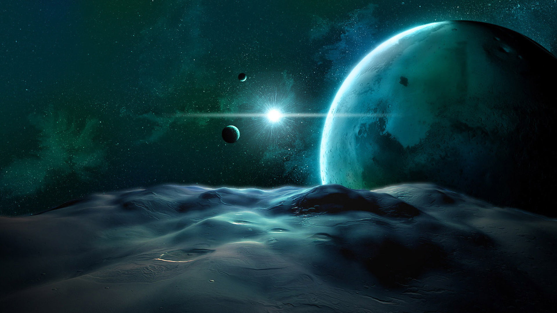 planets illustration, space, space art, digital art, planet