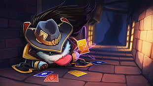 animal magician holding card 3D wallpaper, League of Legends, Twisted Fate HD wallpaper