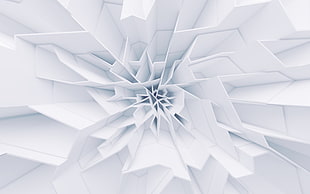 white paper artwork, abstract, white