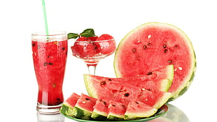 green watermelon fruit, food, watermelons, fruit, juice HD wallpaper