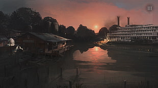 white ship painting, Mafia III, video games, artwork, Mafia