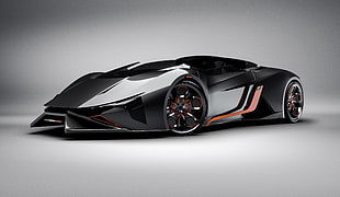 black sports coupe concept digital wallpaper