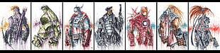 seven assorted heroes illustration HD wallpaper