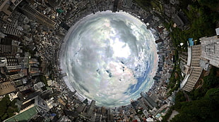 Tokyo, city, panoramic sphere, clouds HD wallpaper