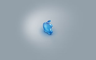 blue Apple logo cutout HD wallpaper