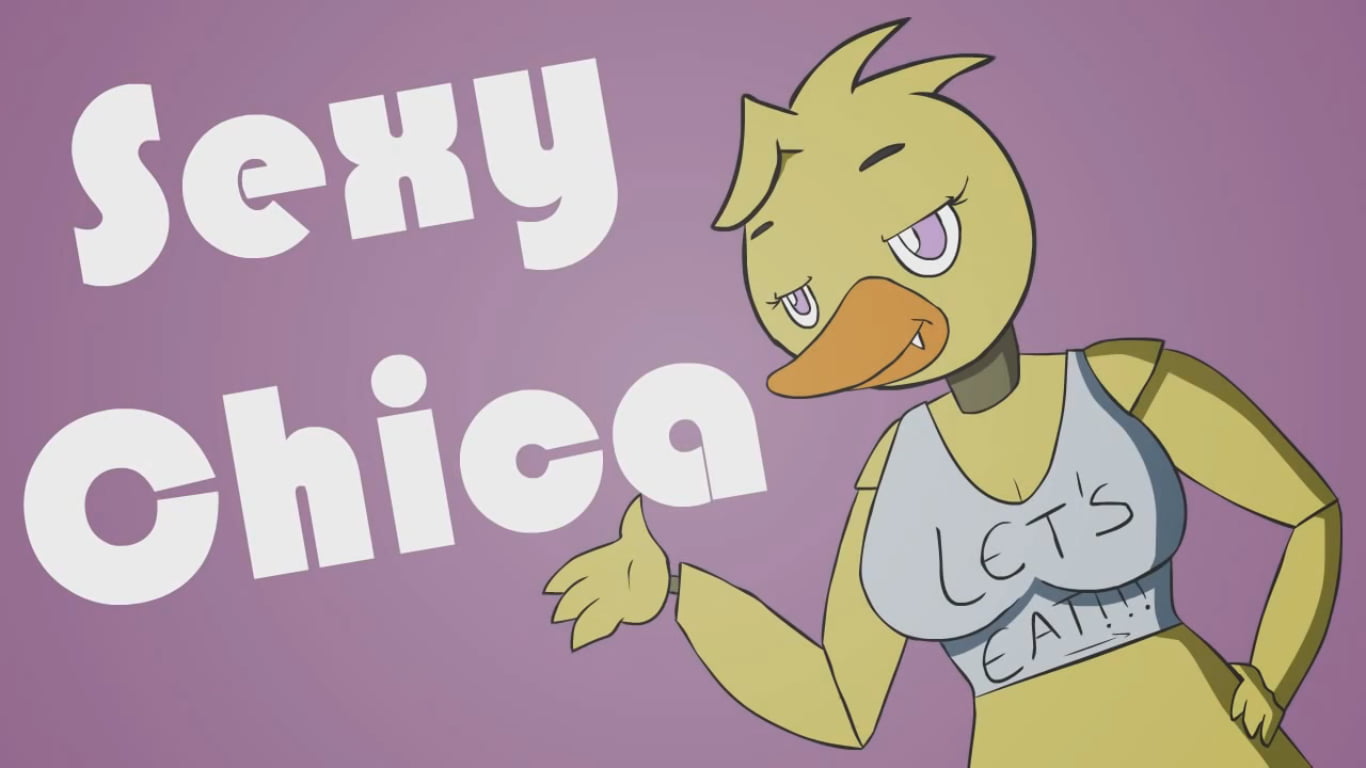 Yellow character with sexy chica text overlay HD wallpaper | Wallpaper Flare