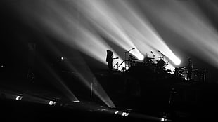 drum set, Rammstein, Till Lindemann, music, monochrome HD wallpaper