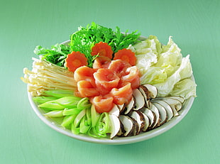 vegetable salad with plate HD wallpaper