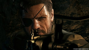 man holding assault rifle game wallpaper, Metal Gear, Metal Gear Solid V: The Phantom Pain HD wallpaper