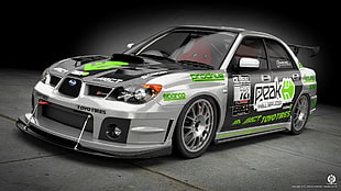 silver and black sedan, car, rally cars, Subaru Impreza 