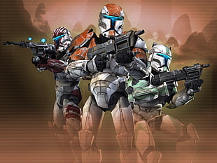 white and orange soldiers anime, Star Wars, special forces HD wallpaper