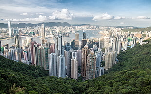 high-rise buildings digital wallpaper, city, Hong Kong HD wallpaper
