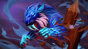 blue tiger game character screenshot, Dota 2, Loading screen HD wallpaper