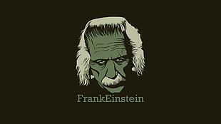Albert Einstein illustration, minimalism, Monster of Frankenstein, Albert Einstein HD wallpaper