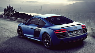 blue Audi coupe, Audi R8, car, blue cars, Audi