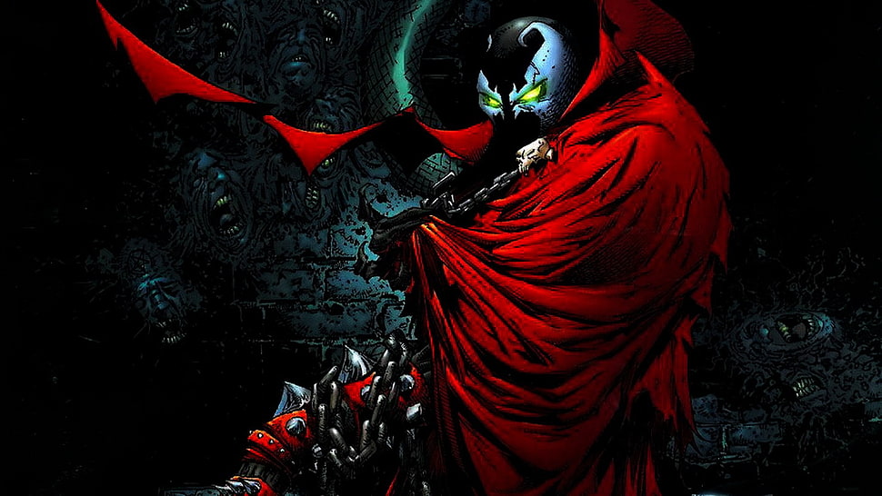 Spawn in red robe animated illustration HD wallpaper