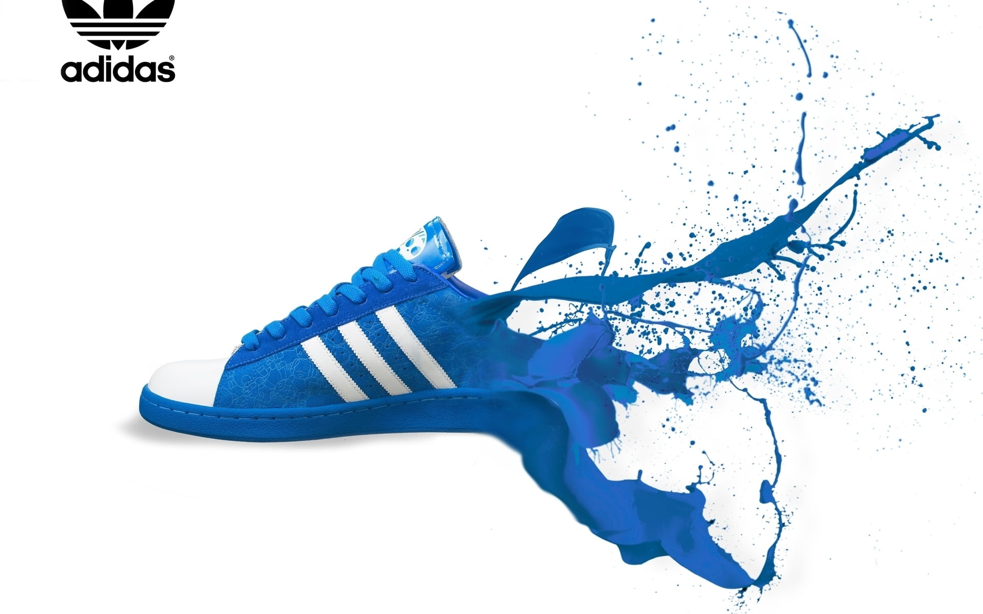 Blue and white Adidas Superstar 2 illustration HD wallpaper | Wallpaper  Flare