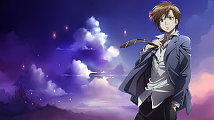 man with uniform animated character wallpaper, anime, school uniform, anime boys, Zetsuen no Tempest