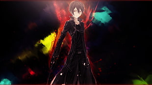black dress man anime character HD wallpaper