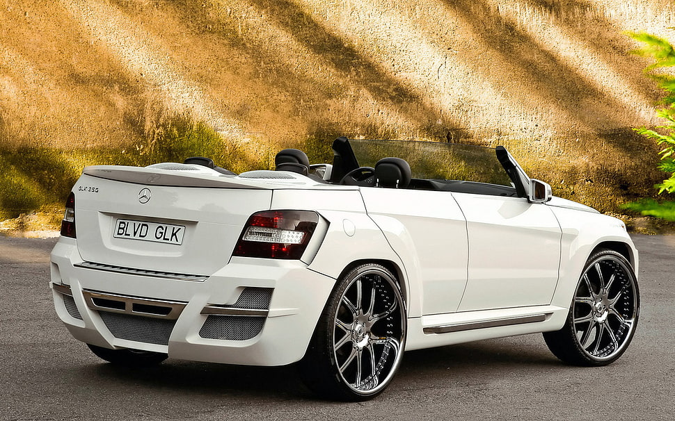 landscape photo of Mercedes-Benz convertible coup on road HD wallpaper