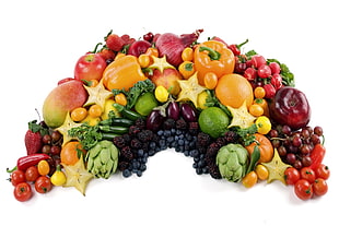 bunch of vegetables and fruits HD wallpaper
