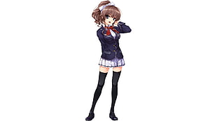 female anime character, anime, skirt, school uniform, Ushinawareta Mirai wo Motomete HD wallpaper