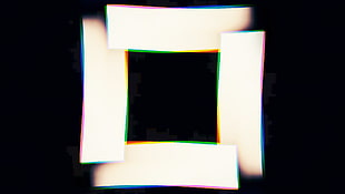 square white frame illustration, glitch art, LSD, abstract