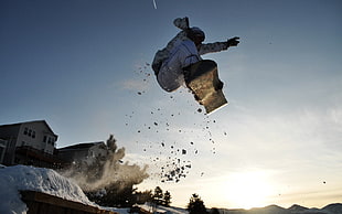 black snowboard, snowboarding, men, winter, sport 