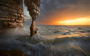 body of water, nature, landscape, sunset, sea HD wallpaper