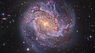 pink and brown nebula, galaxy, space, NASA, Messier 83 HD wallpaper