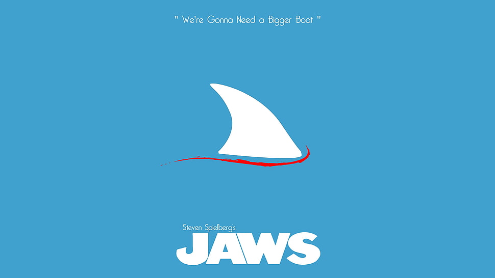 Jaws text, minimalism, movies, artwork, Jaws HD wallpaper