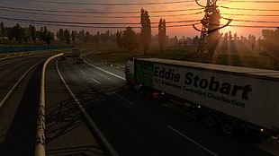 black and gray metal tool, Euro Truck Simulator 2, sunset, Truck, lorry HD wallpaper