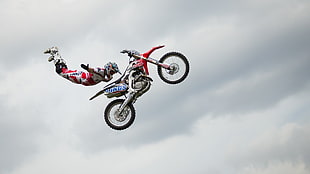 red and white motocross dirt bike, vehicle, motorcycle HD wallpaper