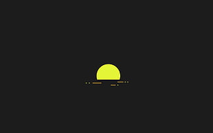 yellow moon wallpaper, Sun, sunset, minimalism, digital art HD wallpaper