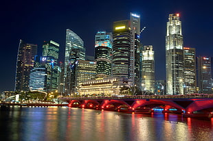 lighted cityscape during nigh