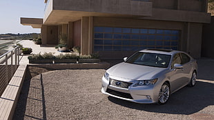 silver Lexus IS sedan, Lexus ES300h