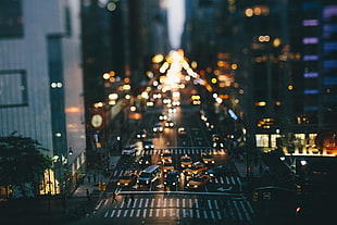 vehicles on road during night time