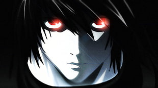 black haired male anime illustration, anime, Death Note, Lawliet L HD wallpaper