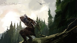 Skyrim digital wallpaper, The Elder Scrolls V: Skyrim, artwork, fantasy art, video games