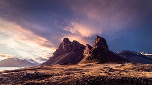 brown mountain, Iceland, mountains, sky, clouds HD wallpaper