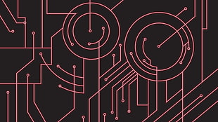 black and red circuit illustration, vector, futuristic, red, Tengen Toppa Gurren Lagann HD wallpaper