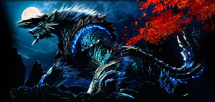 blue armored animal character digital wallpaper, Monster Hunter, Zinogre HD wallpaper