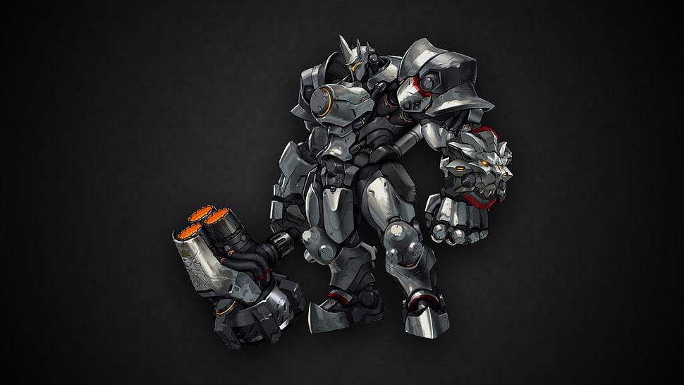 gray robot digital wallpaper, Overwatch, Reinhardt (Overwatch), Reinhardt, digital art HD wallpaper