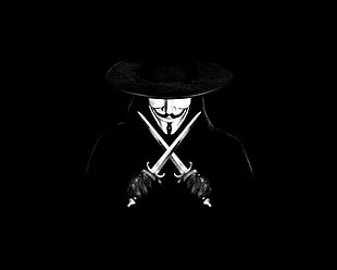 black and gray metal base chair, V for Vendetta HD wallpaper