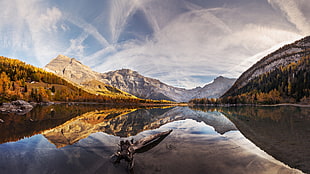 body of water, nature, reflection, mountains, mountain pass