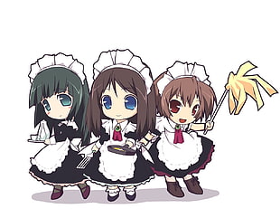 anime maid illustration screenshot HD wallpaper
