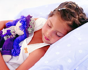 girl wearing white dress laying on bed HD wallpaper