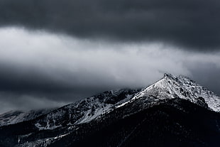 greyscale mountain peak picture HD wallpaper