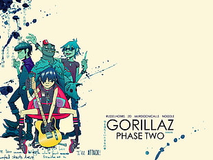 Gorillaz Phase two digital wallpaper, music, Gorillaz, Murdoc Niccals, Russel Hobbs